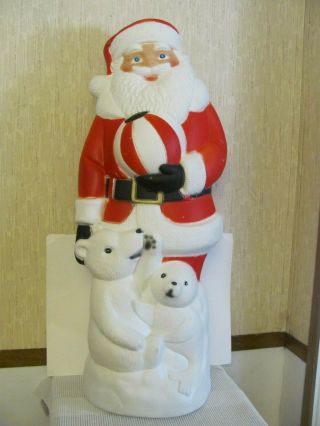 Tpi Christmas Santa With Polar Bear And Seal Blow Mold