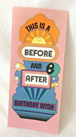 Vintage Mid - Century Hallmark Contemporary Before After Birthday Card Belated