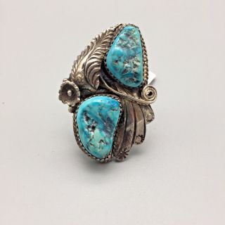 Vintage Turquoise And Sterling Silver Ring