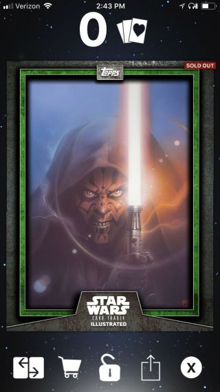 Star Wars Card Trader Cti - Illustrated - Green (114cc) Darth Maul