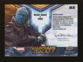 2014 UD Marvel Guardians of The Galaxy Michael Rooker as Yondu AUTO 2