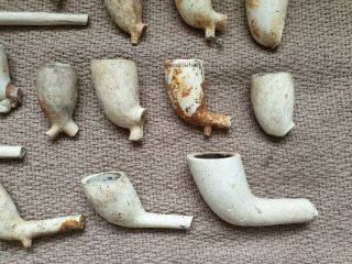 selection of 20 Victorian clay tobacco pipes 4