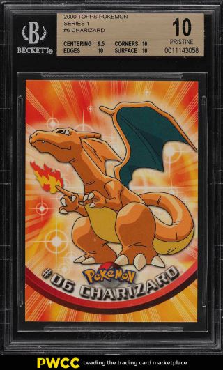 2000 Topps Pokemon Game Series 1 Charizard 6 Bgs 10 Pristine (pwcc)
