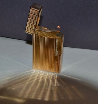 S.  T.  Dupont L1 Lighter - Rare Example - Rose Gold - Cased - Vertical Lines Ligne