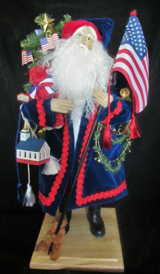 Lynn Haney Santa Claus 2002 Yankee Doodle Santa With Hang Tag