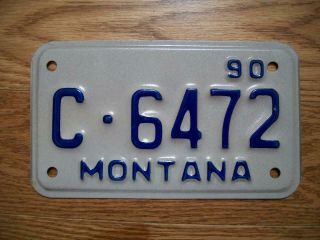 Single Montana License Plate - 1990 - C - 6472 - Combine