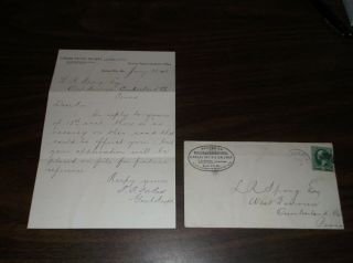 January 1878 Kansas Pacific Railway Employment Rejection Letter With Envelope