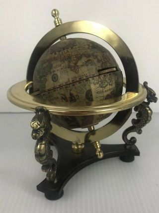 Vintage Old World Globe Am Transistor Radio Heritage Japan Dragons