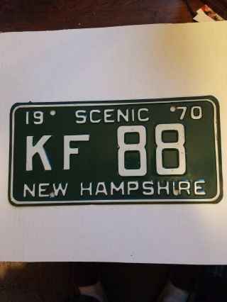 1970 Hampshire " Scenic " Two Digit License Plate (kf 88)