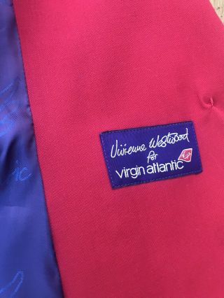 VIVIAN WESTWOOD VIRGIN ATLANTIC Bright Red Designer ladies Cabin Crew Jacket.  8 12