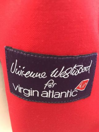 VIVIAN WESTWOOD VIRGIN ATLANTIC Bright Red Designer ladies Cabin Crew Jacket.  8 9
