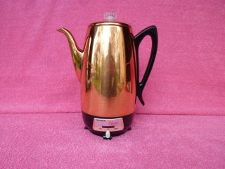 Vtg Rare 1960s Universal Coffeematic Copper 10 - Cup Percolator Coffee Pot Maker