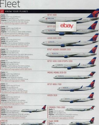 Delta Airlines Fleet Chart Know Your Planes 2011 747 - 400 To Saab 340 Art