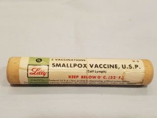 Vintage 1969 Eli Lilly Smallpox Vaccine Tube (empty)