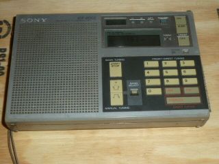 Vintage Sony Icf - 2002 Shortwave Am Fm Pll Synthesized Portable Radio Receiver Lw