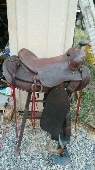 Vintage 15 " Western Cowboy Saddle Western Horse Gear,  Decor,  Collectable