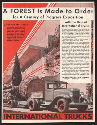 1933 Canadian International Ad Swain Nelson Nurseries Truck