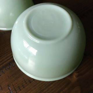 Vintage Green Jadite Milk Glass Mixing Set Serving Bowl Bead Rim 5” 6” 7” 5