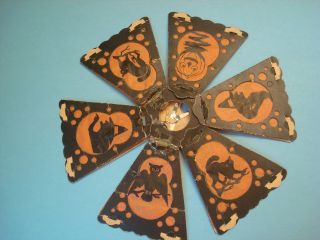Very Rare Vintage Halloween Hanging Paper Lantern 6 Sided Top And Bottom