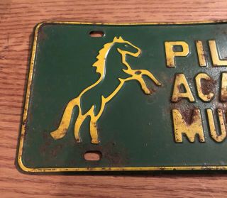 RARE PILLOW ACADEMY MUSTANGS GREENWOOD MISSISSIPPI LICENSE PLATE TAG BOOSTER MS 6