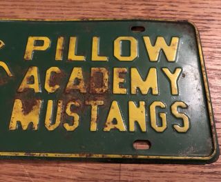 RARE PILLOW ACADEMY MUSTANGS GREENWOOD MISSISSIPPI LICENSE PLATE TAG BOOSTER MS 7