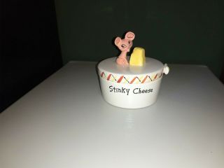 Vintage 1958 Howard Holt Merry Mice Stinky Cheese Container Pixieware Crock