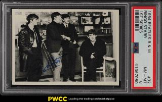 1964 Topps Beatles B&w 1st Series Ringo Starr 32 Psa 8 Nm - Mt (pwcc)