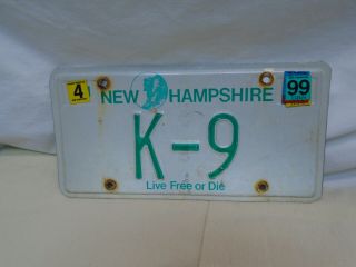 1986 Live Or Die Hampshire Vanity License Plate Stamped K - 9
