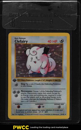 1999 Pokemon Game 1st Edition Holo Clefairy 5 Bgs Raw Review 9 (pwcc)