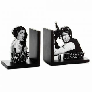Star Wars Han Solo And Princess Leia Collectible Bookends Exclusive Set Of 2