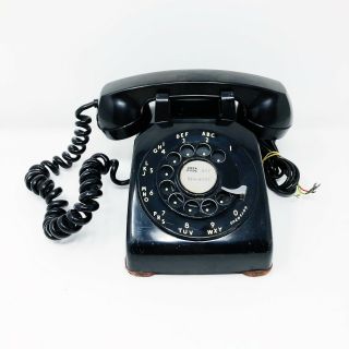 Bell System Vintage Black Rotary Telephone By Western Electric - 100