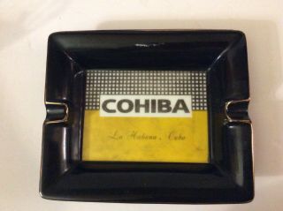 Vintage Cohiba Cuba Cigar Ashtray Gold Black La Habana White Ash