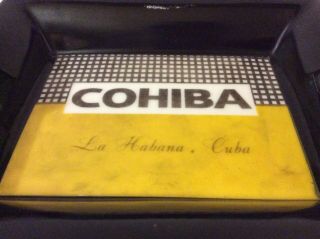 Vintage Cohiba Cuba Cigar Ashtray Gold Black La Habana White Ash 5