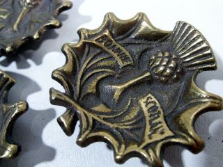 Vintage Bonnie Scotland Thistle Set 4 Bronze Souvenir Pin Nut Dishes 5