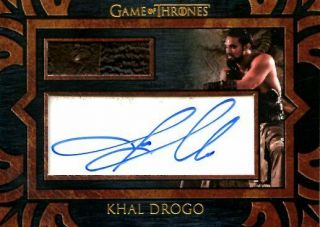 Game Of Thrones Valyrian Steel Autograph Relic Card Jason Momoa As Khal Drogo