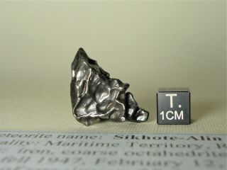 Meteorite Sikhote - Alin,  Russia,  Complete Regmaglypted Individual 16,  1 G