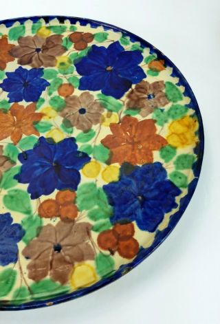 Oaxaca Mexico Hand Crafted Ceramic Pottery Platter Plate 14.  5 