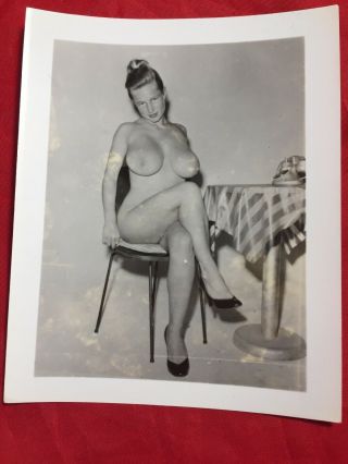 Vtg 50’s Busty Virginia Bell Risqué Nude Girl Camera Club Girlie Pinup