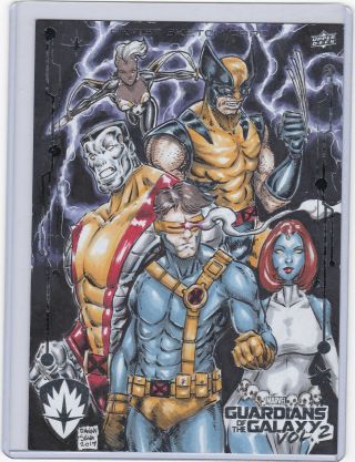 Ud Marvel Guardians Of The Galaxy Vol 2 5x7 Jumbo Sketch Danny Silva X - Men Team