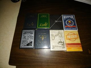 Ellusionist Playing Cards 8 Deck Set Keepers Swe Tally Ho Pressers Bee