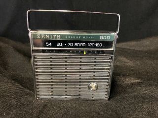 Vintage Zenith Deluxe Royal 500 Portable Radio Case All Transistors Great