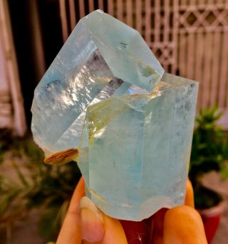 WoW 1136 C.  T Top Class Damage Terminated Blue Color Aquamarine Twin Crystal 6