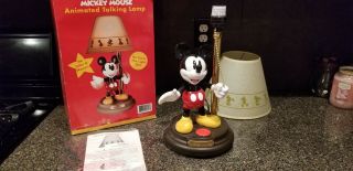 Mickey Mouse Animated Talking Lamp With Lamp Shade Great With Box