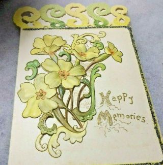 Raphael Tuck & Sons Antique Happy Birthday Greeting Card/Die Cut Cover/Unused 2
