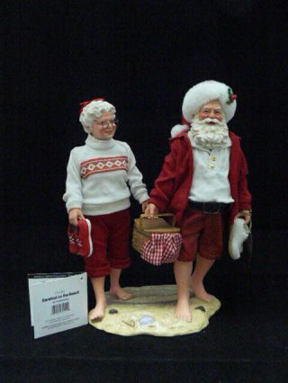 Barefoot On The Beach Santa & Mrs Claus - Clothtique By Possible Dreams - 2005