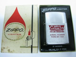 Zippo Lighter 1973 Box Sante Fe Curran & Co.  Pipe Line