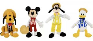 D23 Expo 2019 Disney Dapper Mickey Donald Goofy Pluto Plush Set Le2300 -