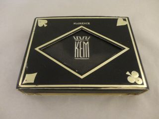 Vintage Kem Florence Double Deck Plastic Playing Cards In Case (531)