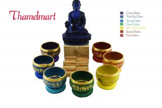 7 Color Chakra Healing Tibetan Singing Bowls Hand Casting By Thamelmart