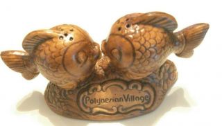Vintage Treasure Craft Polynesian Village Kissing Fish Salt & Pepper Set